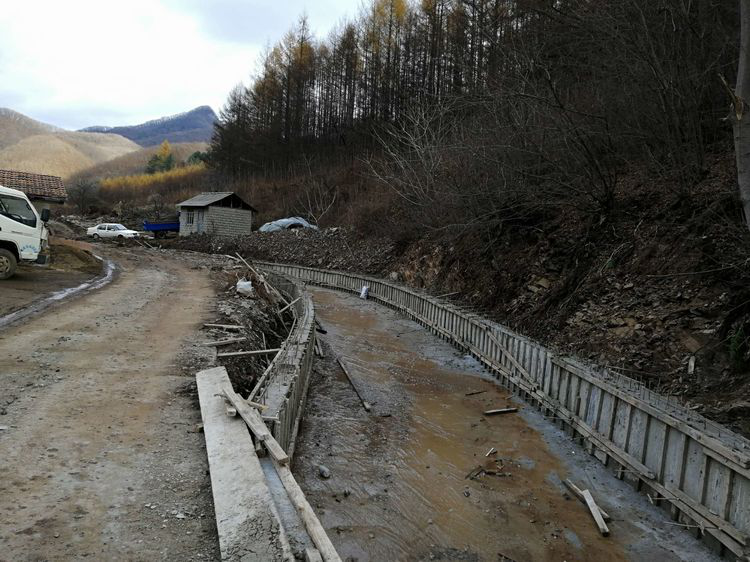 草河掌镇第一书记工作队检查督导姜堡村在建项目